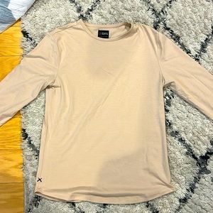 Cuts Curve Hem Long Sleeve - tan/beige
